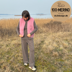 "LIV" gammel rosa ULD vest, med lynl�s og lommer til VOKSNE 