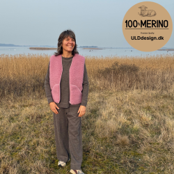 "KIM" gammel rosa ULD vest, med lynl�s og lommer til VOKSNE 