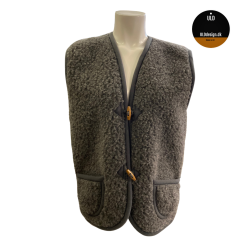 "Hygge" Mørkegrå ULD vest med knapper og lommer, til VOKSNE