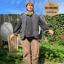 "Hygge" Mørkegrå ULD vest med knapper og lommer, til VOKSNE