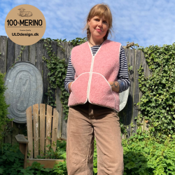  "KIM" Lyserd ULD vest, med lynls og lommer til VOKSNE 