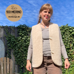 "SOL" Beige ULD vest med knapper til VOKSNE