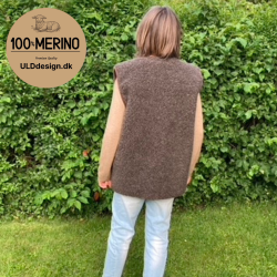 "ALFIE" Brun ULD vest med lommer til VOKSNE 