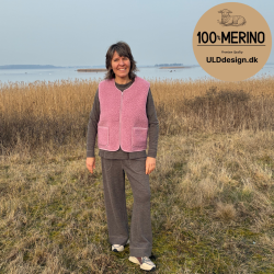"LIV" gammel rosa ULD vest, med lynl�s og lommer til VOKSNE 