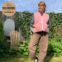  "KIM" Lyserd ULD vest, med lynls og lommer til VOKSNE 