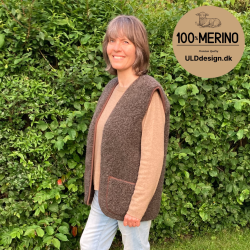 "ALFIE" Brun ULD vest med lommer til VOKSNE 