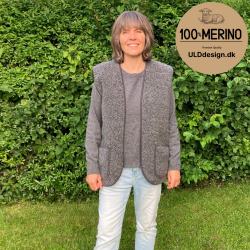  "ALFIE" Mrkegr ULD vest med lommer til VOKSNE 