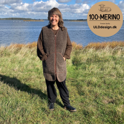  "Lange" Brun lang ULD vest med lynl�s og lommer 