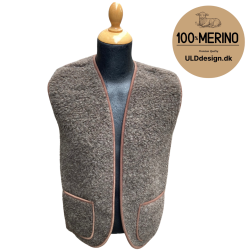 "ALFIE" Brun ULD vest med lommer til VOKSNE 