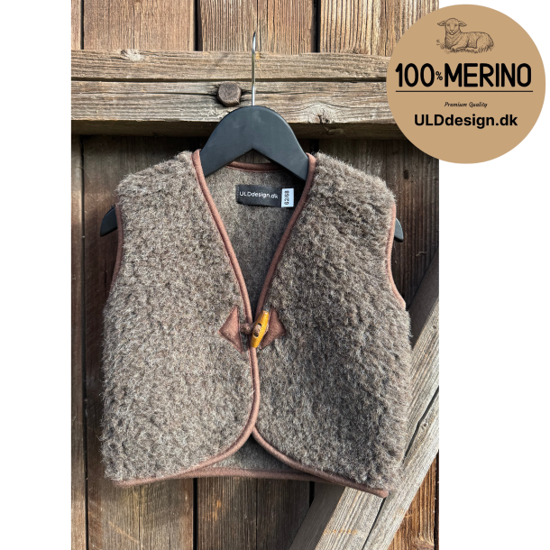  "Hygge" brun ULD vest til b�rn