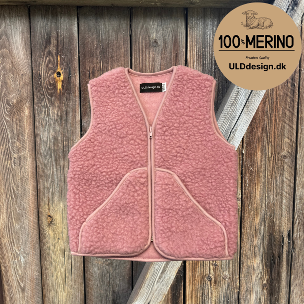  "Pil" gammel rosa ULD vest til b�rn