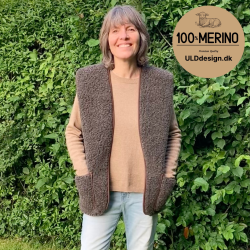 "ALFIE" Brun ULD vest med lommer til VOKSNE 