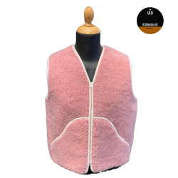  "KIM" Lyserd ULD vest, med lynls og lommer til VOKSNE 