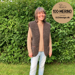 "ALFIE" Brun ULD vest med lommer til VOKSNE 