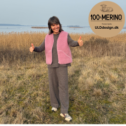 "KIM" gammel rosa ULD vest, med lynl�s og lommer til VOKSNE 