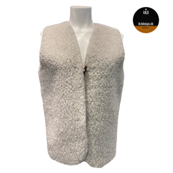  "SOL" lysegr ULD vest med knapper til VOKSNE