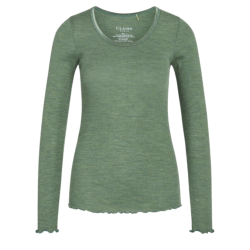 Claire uld / silke bluse grn meleret