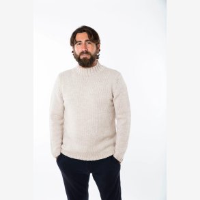 Poul beige sweater i 100% merino