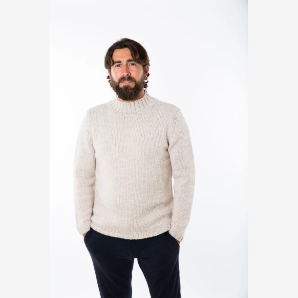 Poul beige sweater i 100% merino