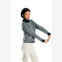 Lila navy sweater i 100% merino, med rullekrave