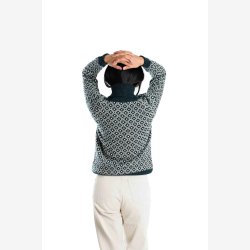 Lila navy sweater i 100% merino, med rullekrave
