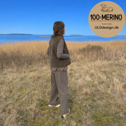 "LIV" Brun ULD vest, med lynl�s og lommer til VOKSNE 